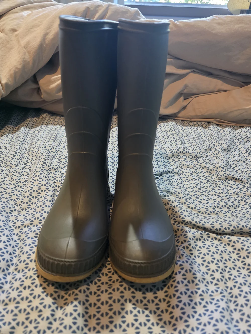 Kamik Kids Olive Green Rain Boots with Tan Soles